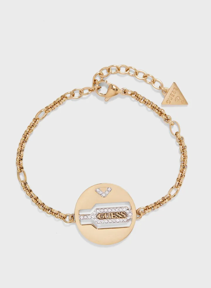 Round Plaque And Hexagon Bracelet