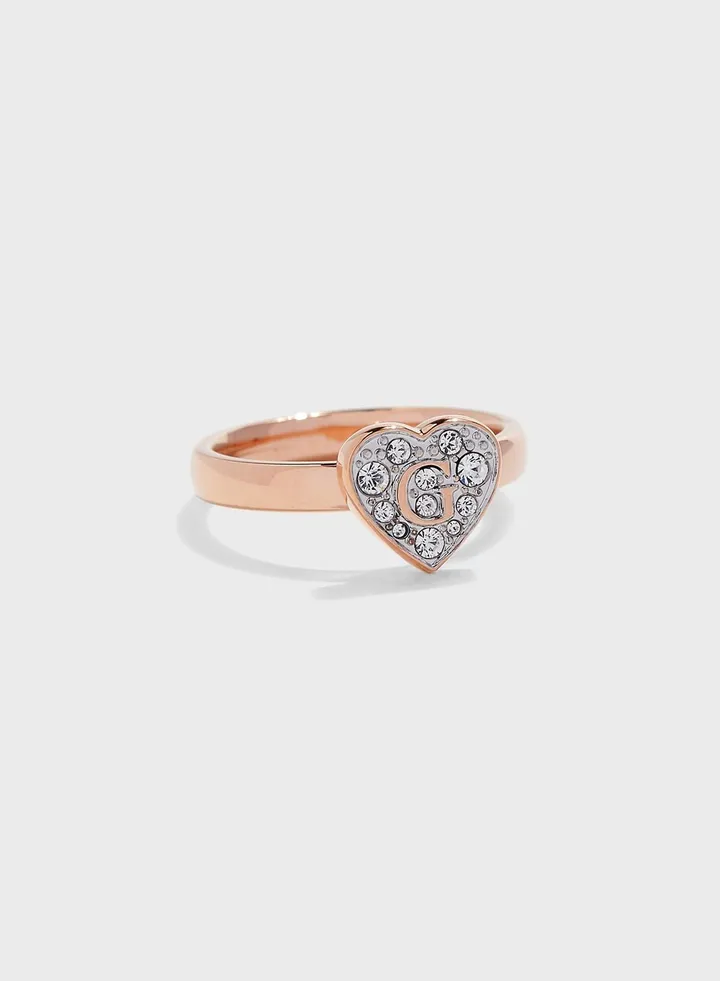 Pave G Heart Ring