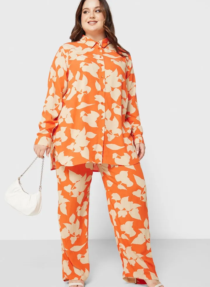 Wide Leg Printed Pants