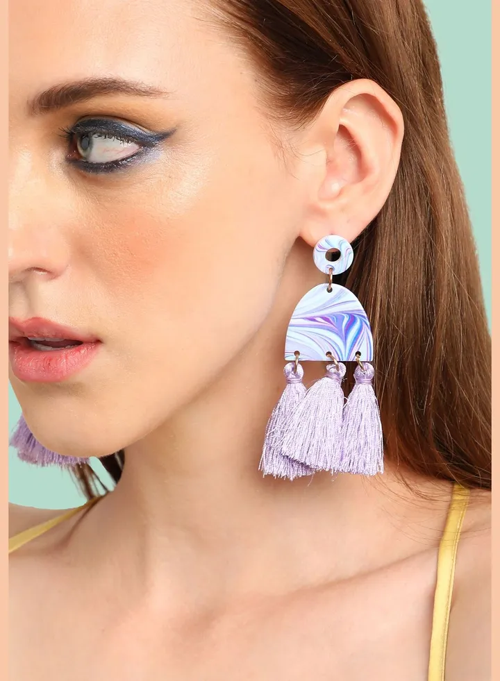 Gold Plated Party Designer Stone Drop Earring For Women