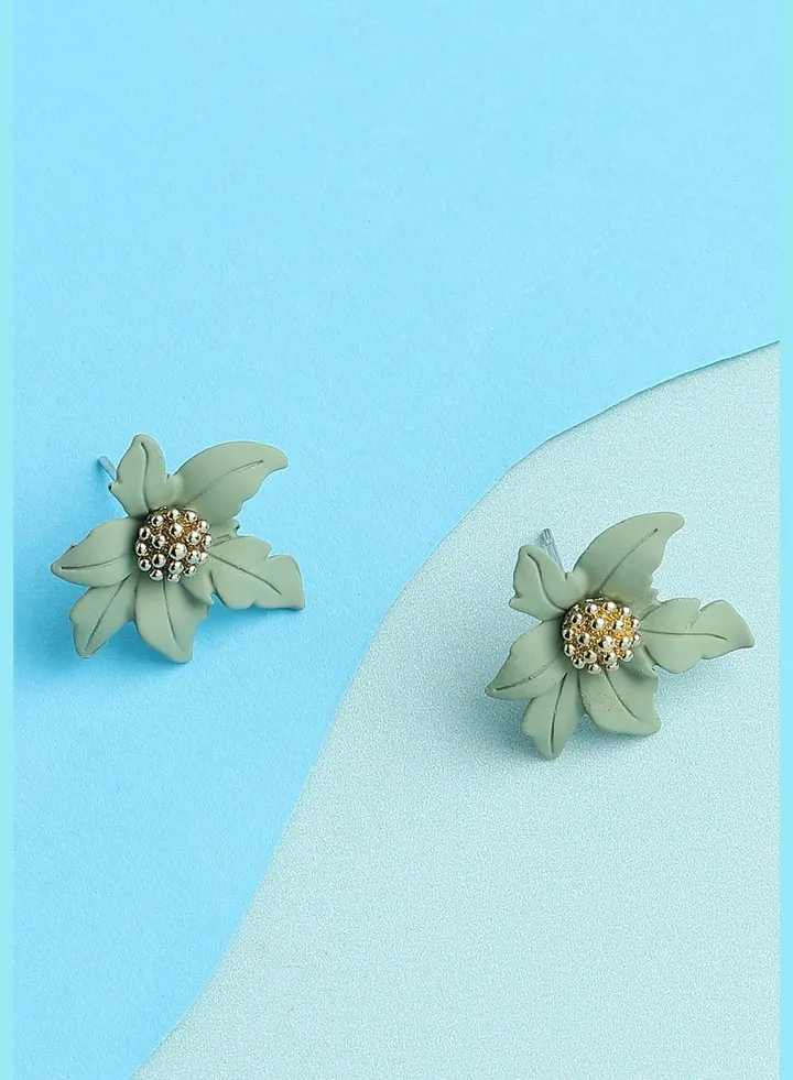 Gold Plated Party Designer Stone Stud For Women
