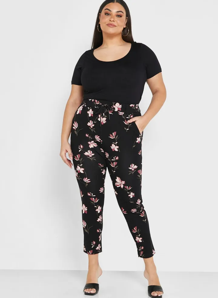 Floral Print High Waist Pants