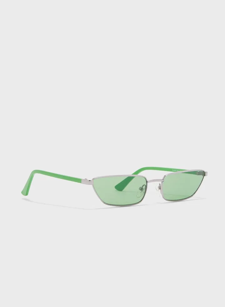 Shiny Gunmetal Shape Sunglasses