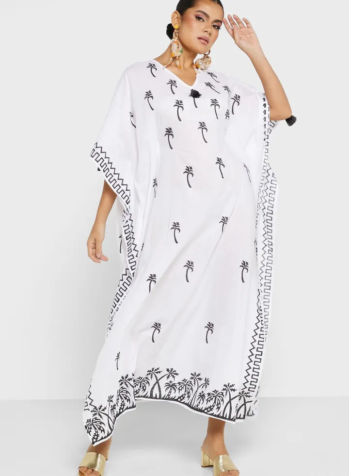 Cape Sleeve Printed Kaftan