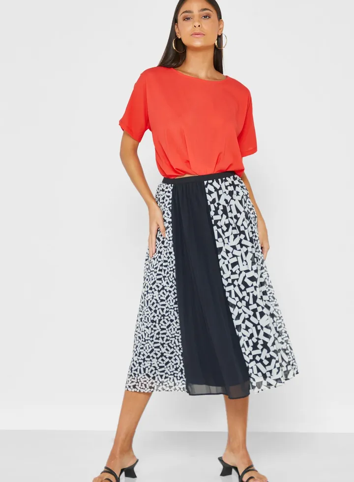 Pleated Midi Skirt