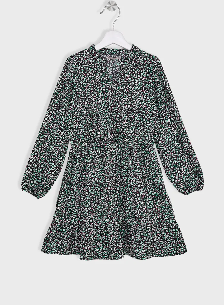 Kids Floral Print Midi Dress