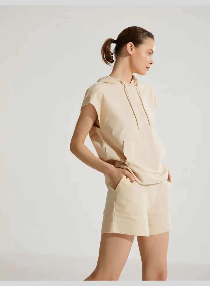 Cotton Elastic Waist Pocket Sport Shorts