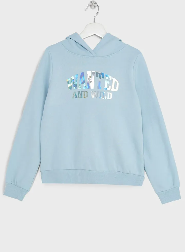 Kids Text Print Hoodie