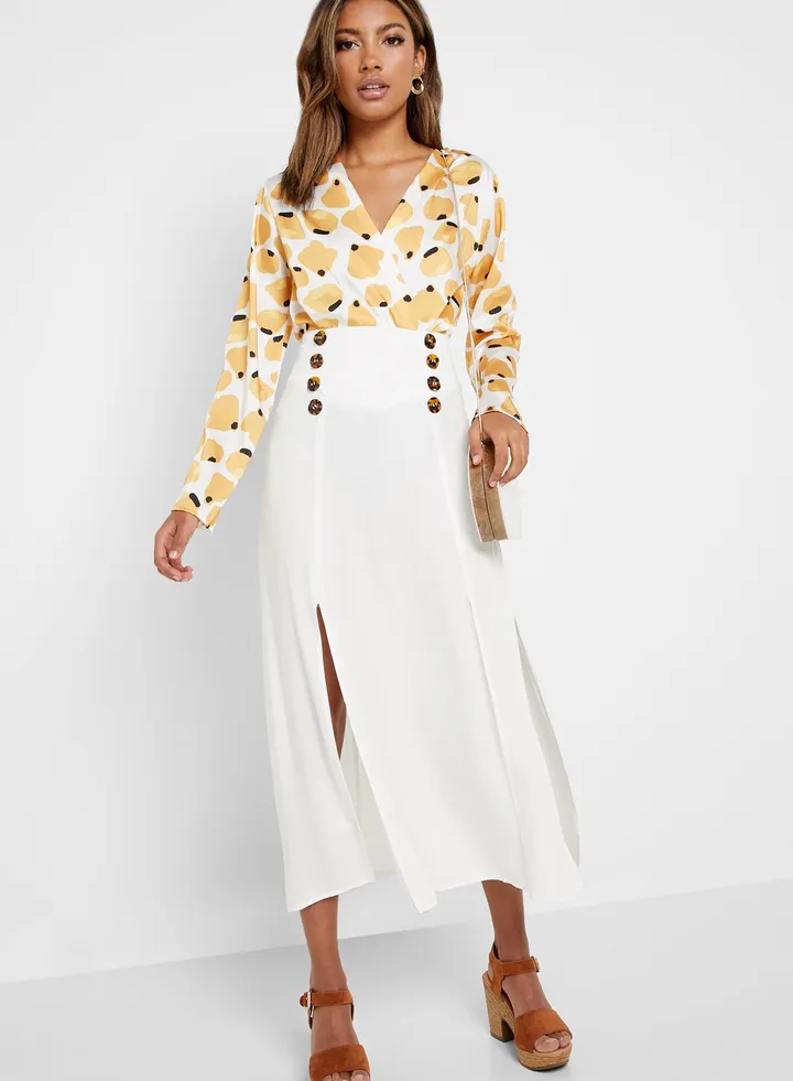 Double Breasted Maxi Skirt