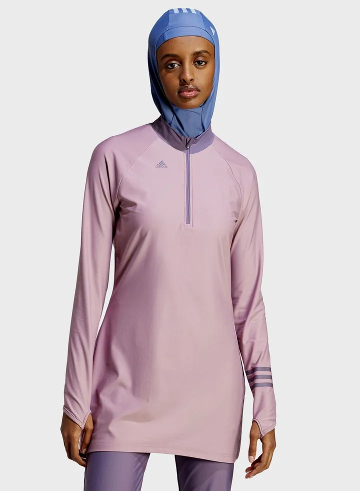 3-Stripes Long Sleeve Swim Top