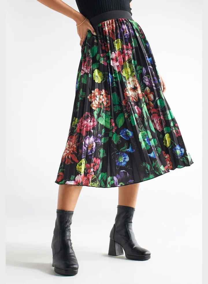 Floral Print High Waist Skirt