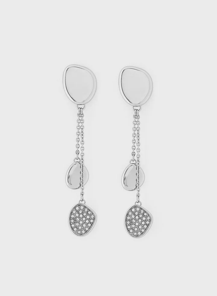 Stainless Steel With Crystal Earrings