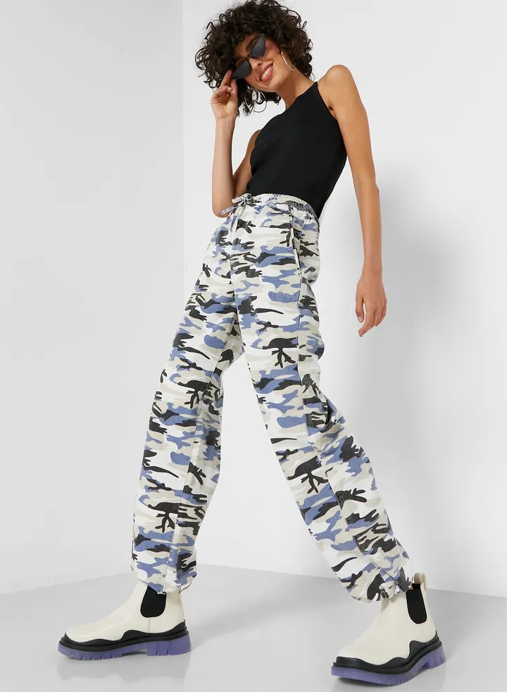 Printed Wide Leg Pants