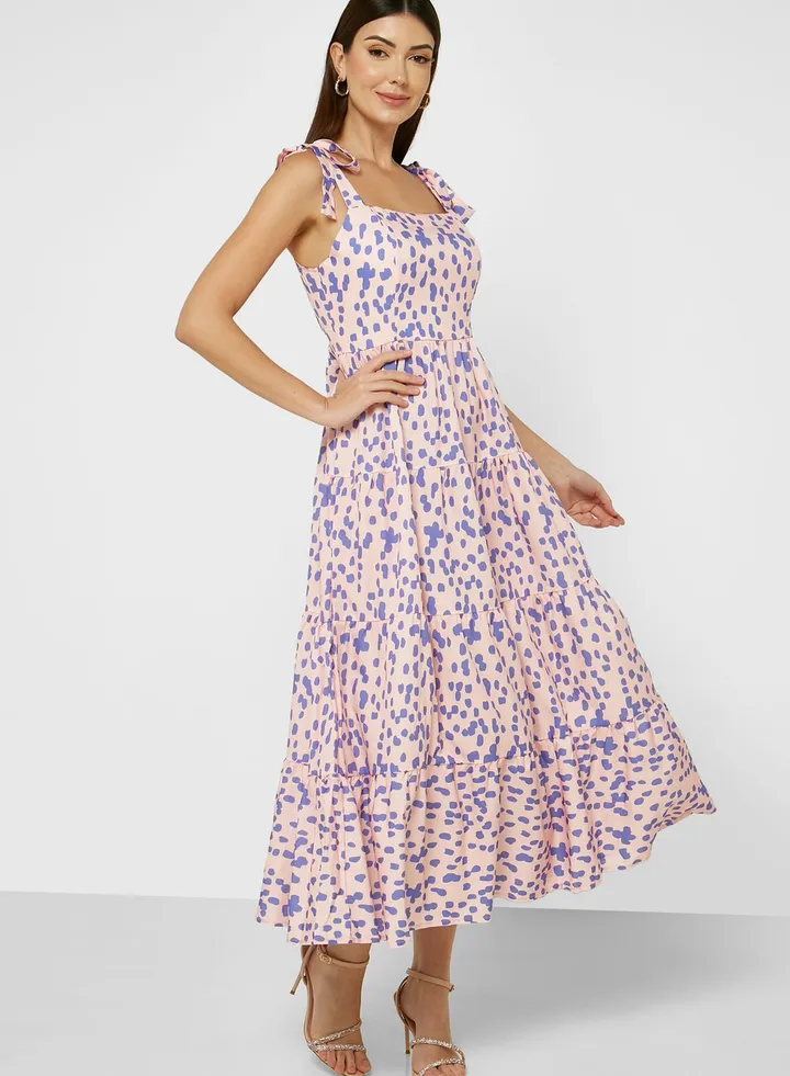 Strappy Printed Dress