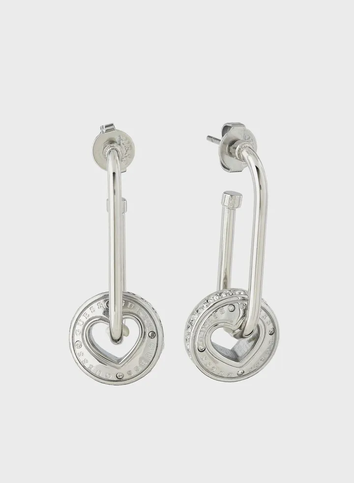 Rolling Heart Huggies Earrings
