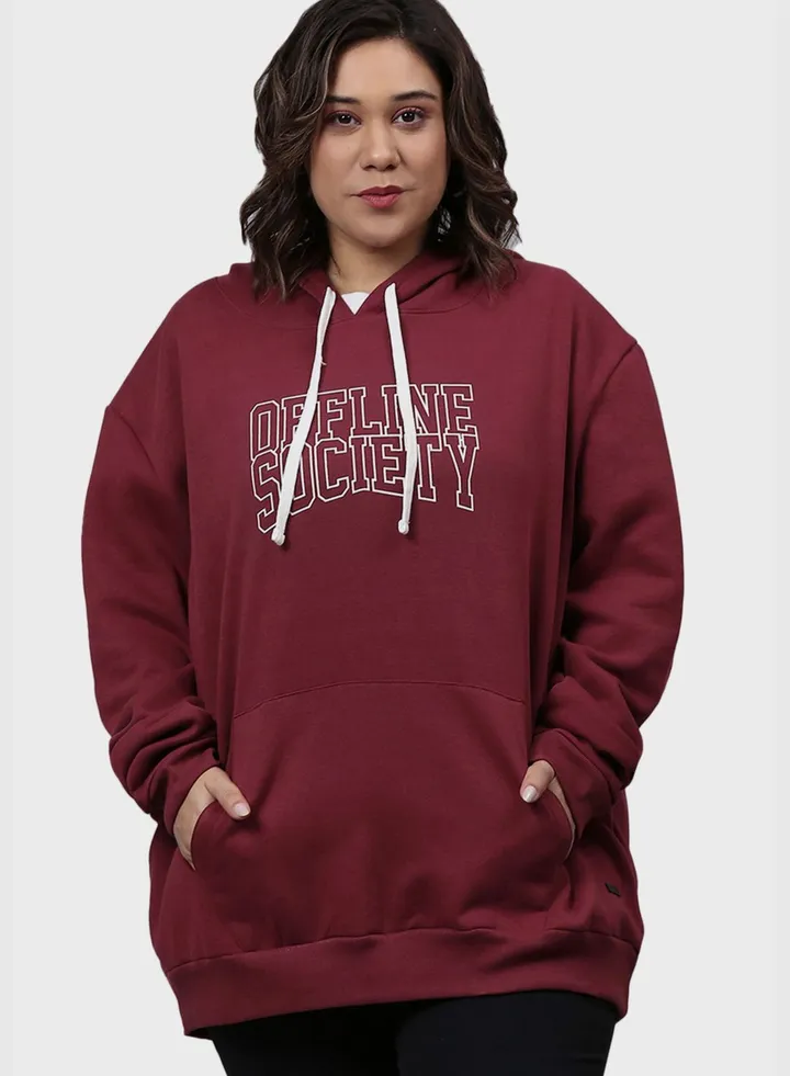 Front Pocket Printed Hoodie