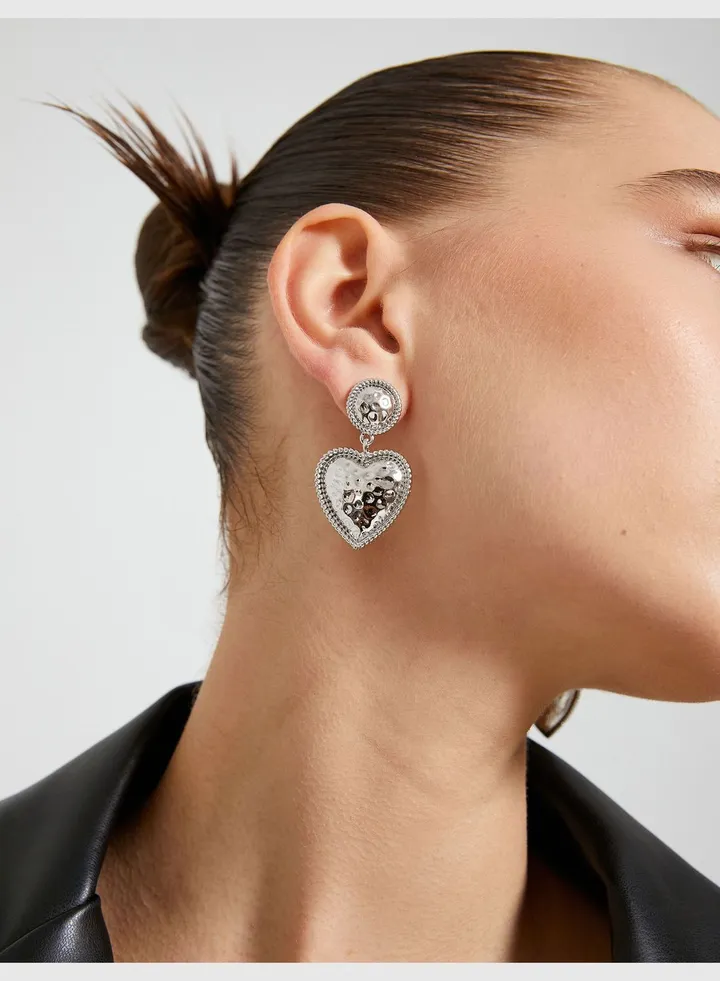 Heart Shaped Big Earrings Pendant