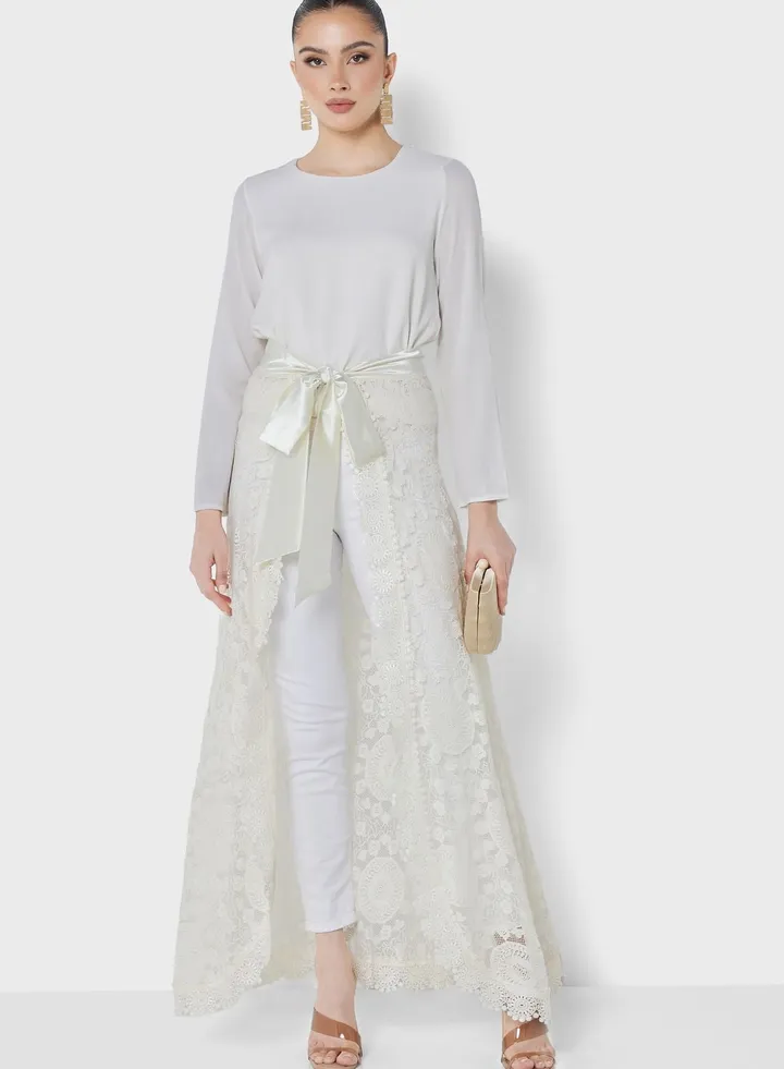 Tie Detail Waist Skirt
