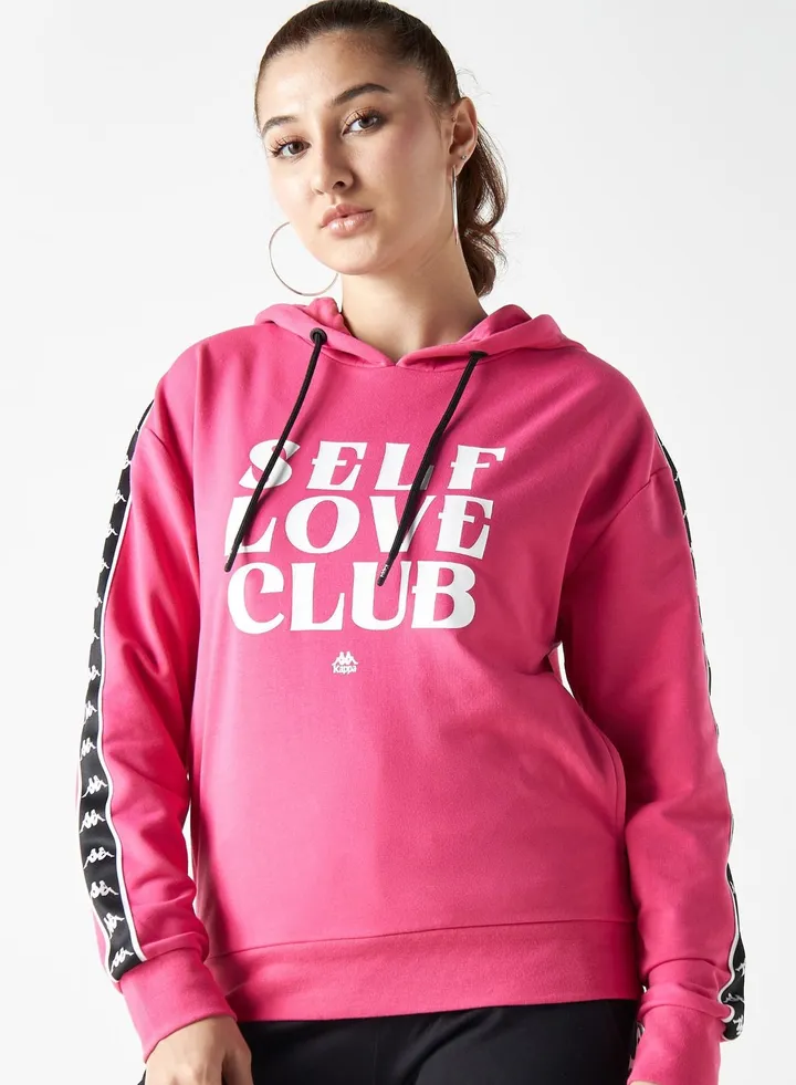 Logo Tape Detail Hoodie