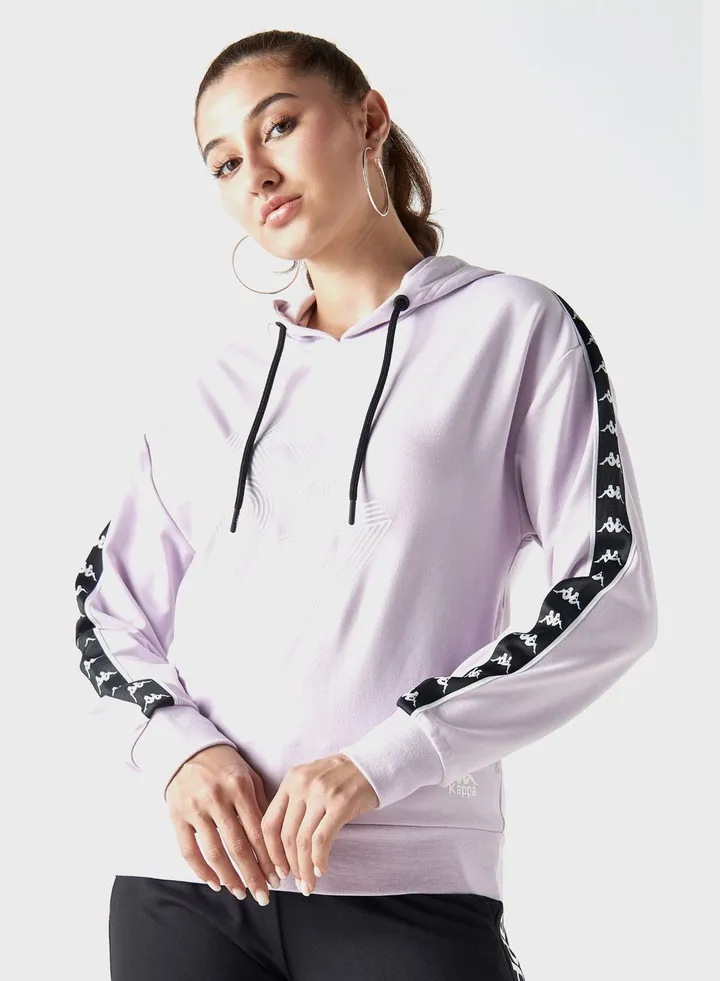 Logo Tape Detail Hoodie