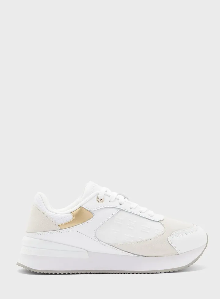 Elevated Embossed Runner Sneakers
