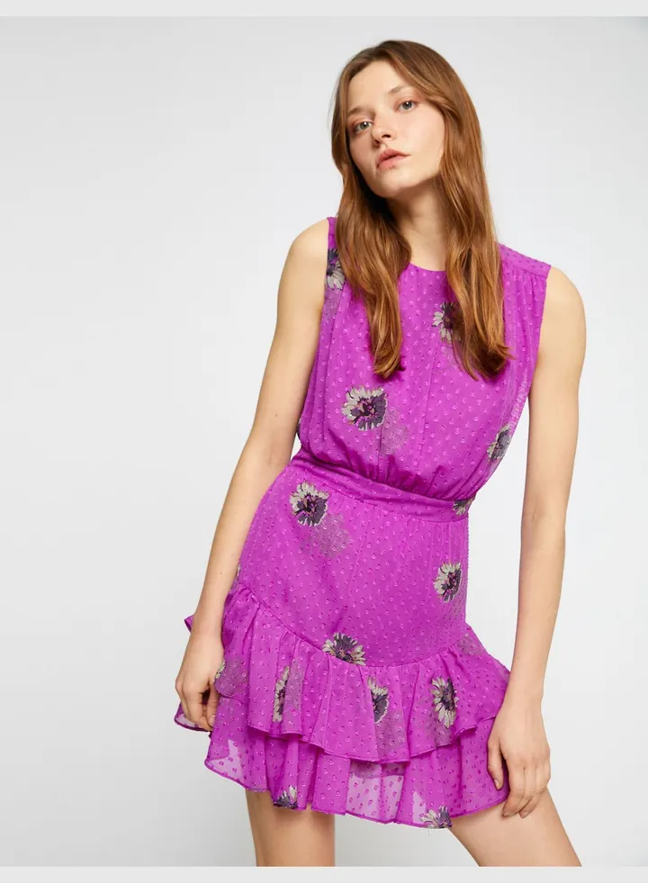 Chiffon Dress Floral Sleeveless