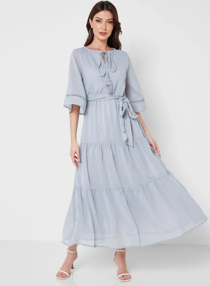 Tiered Dress With Tassels
