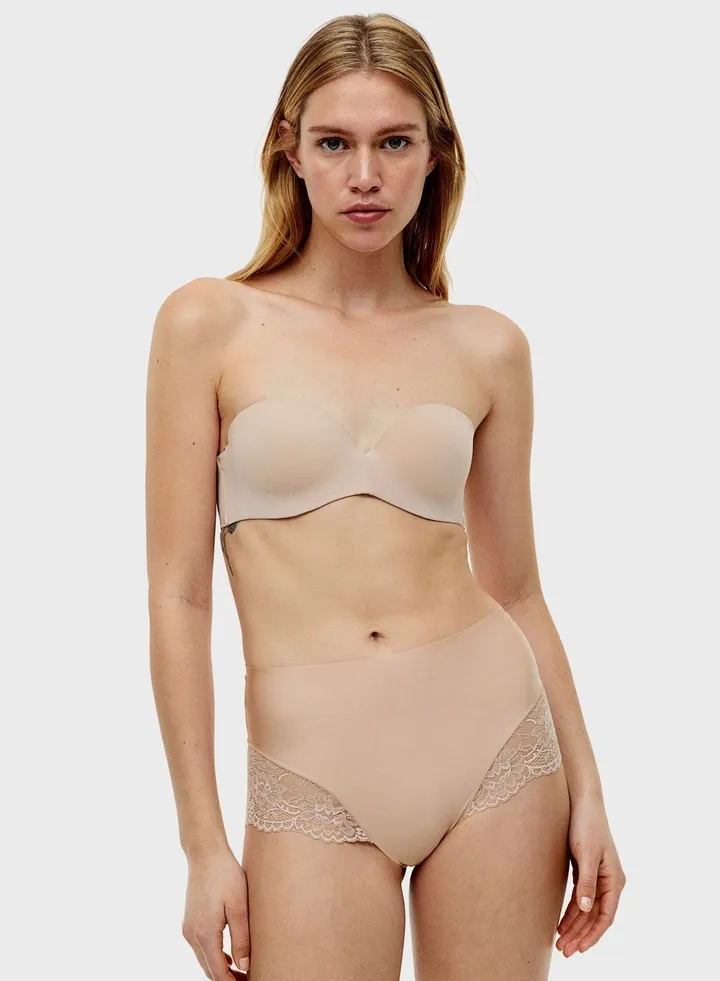 Plunge Neck Balconette Bra