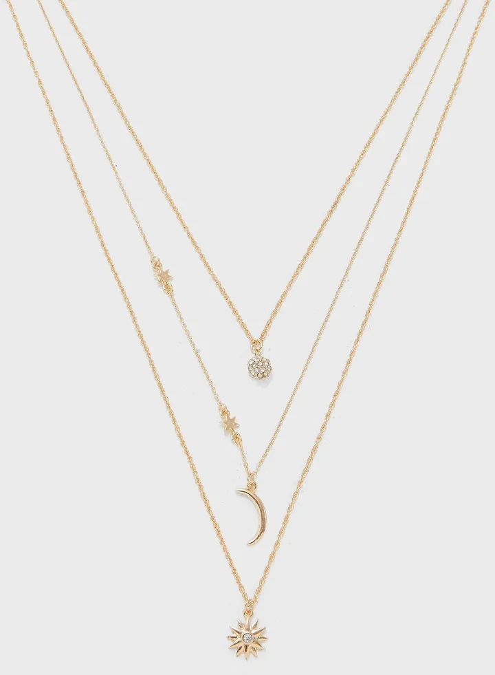 Moon & Stars Layered Necklace