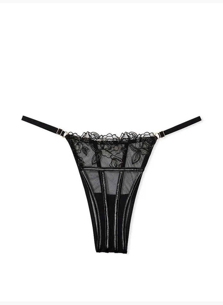 Midnight Affair Embroidery Brazilian Panty