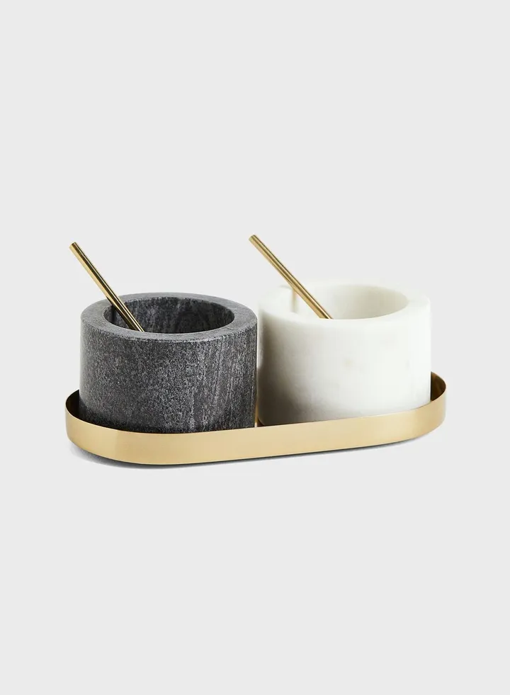 Marble Salt And Pepper Bowls