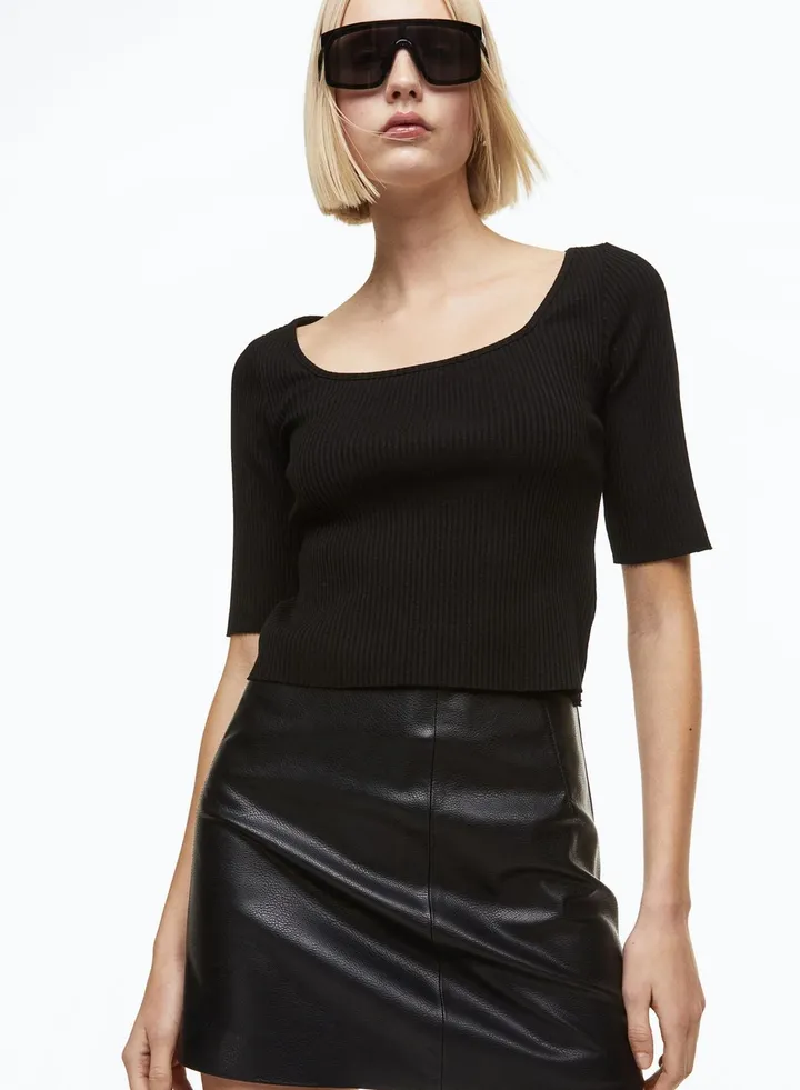 Square Neck Ribbed Top