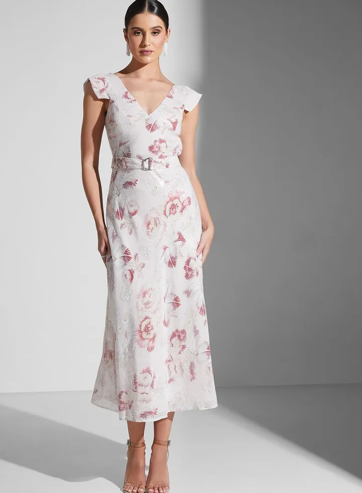 Tiered Printed Dress