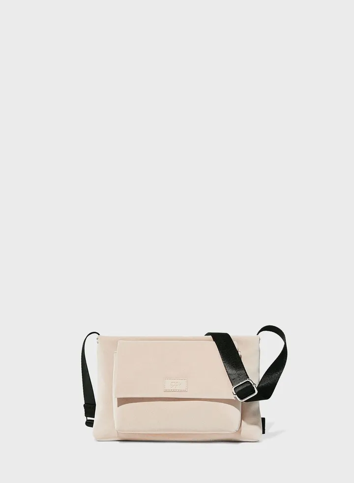 Nylon-Effect Crossbody Bag