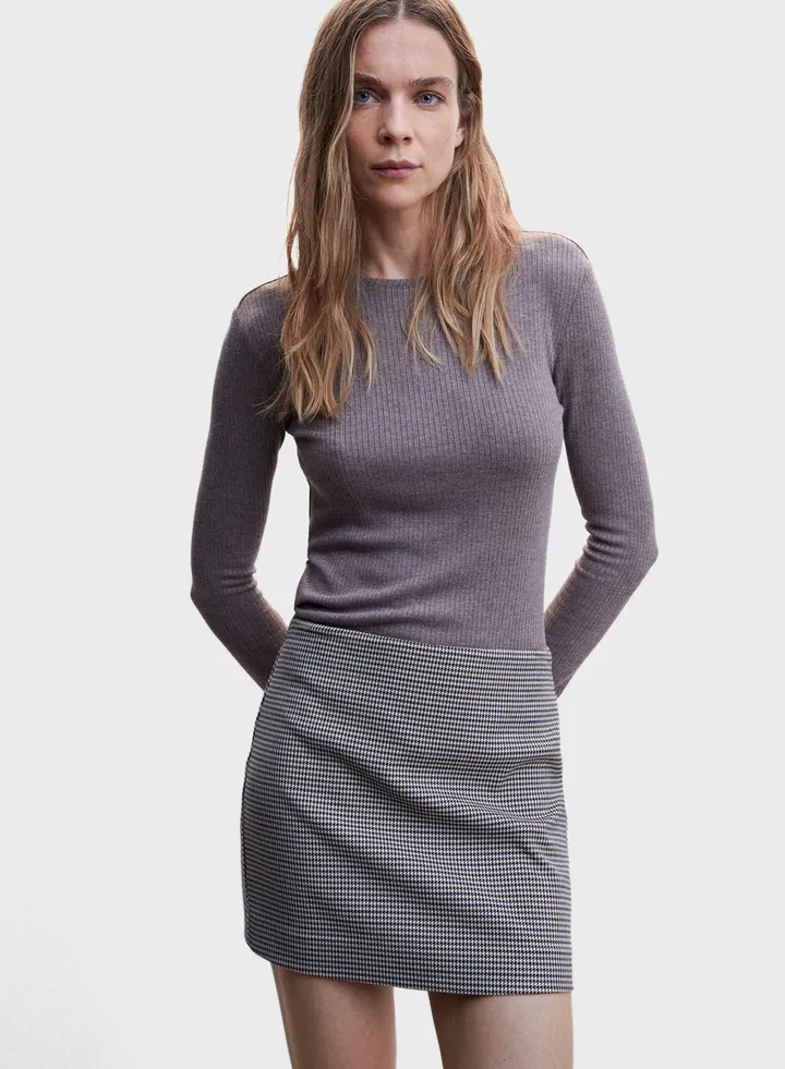 Crew Neck Ribbed T-Shirt