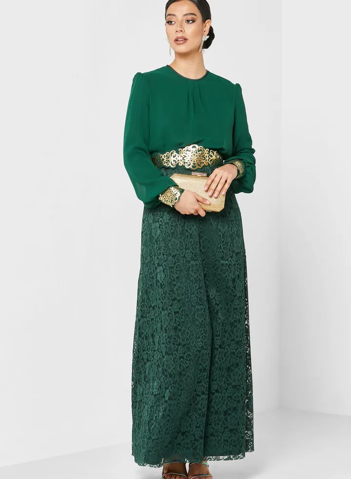 Belted Lace Dress
