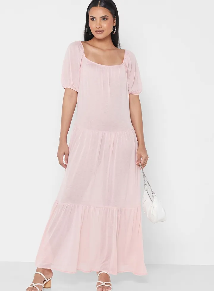 Square Neck Knitted Dress