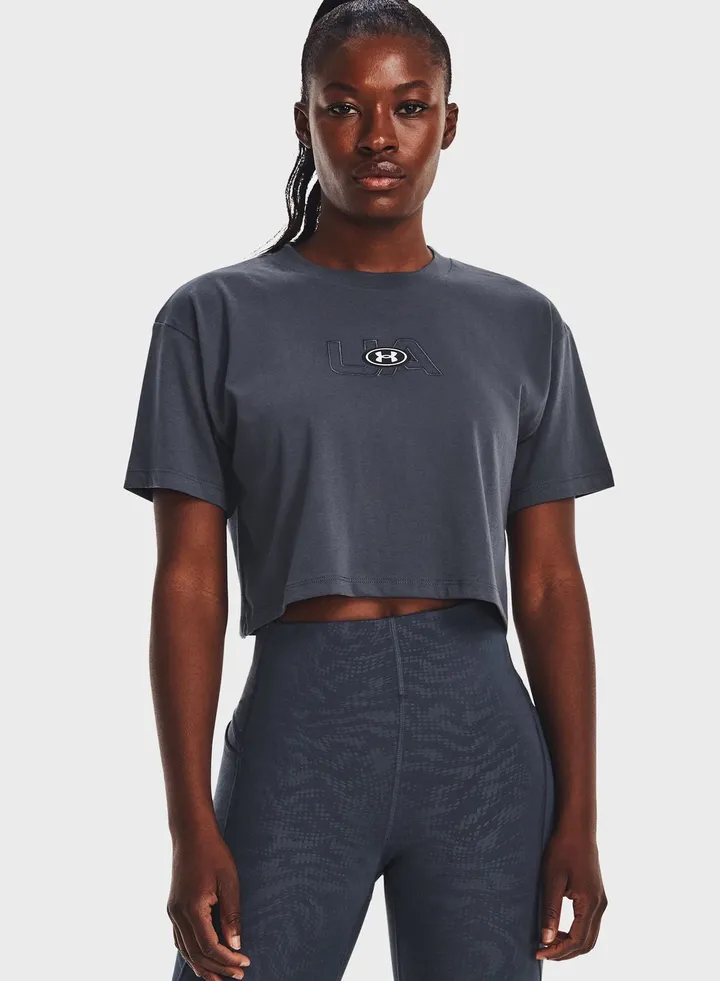 Logo Dip Dye Cropped Top