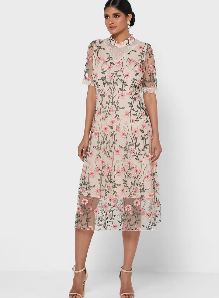 Embroidered Lace Dress