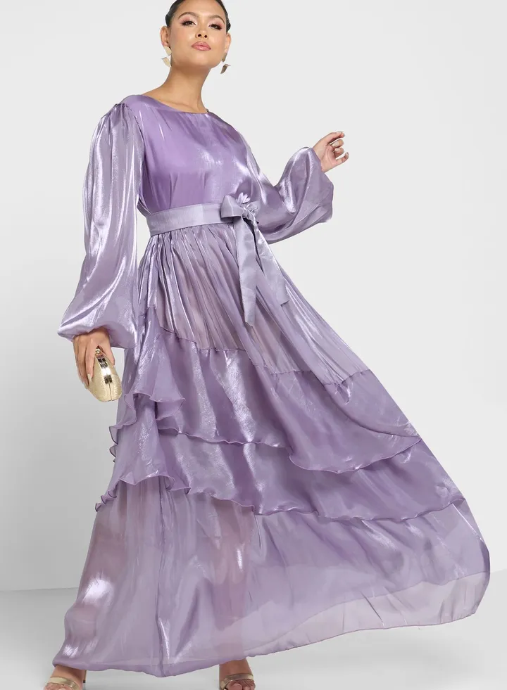 Ruffle Belted Dress
