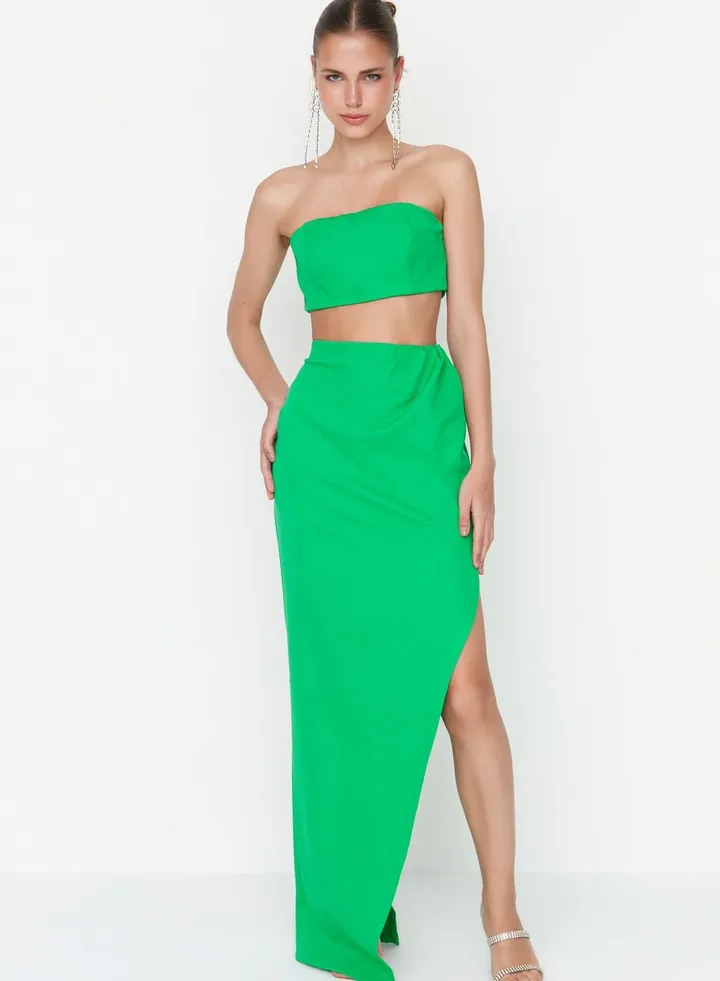 Bandeau Crop Top & Skirt Set