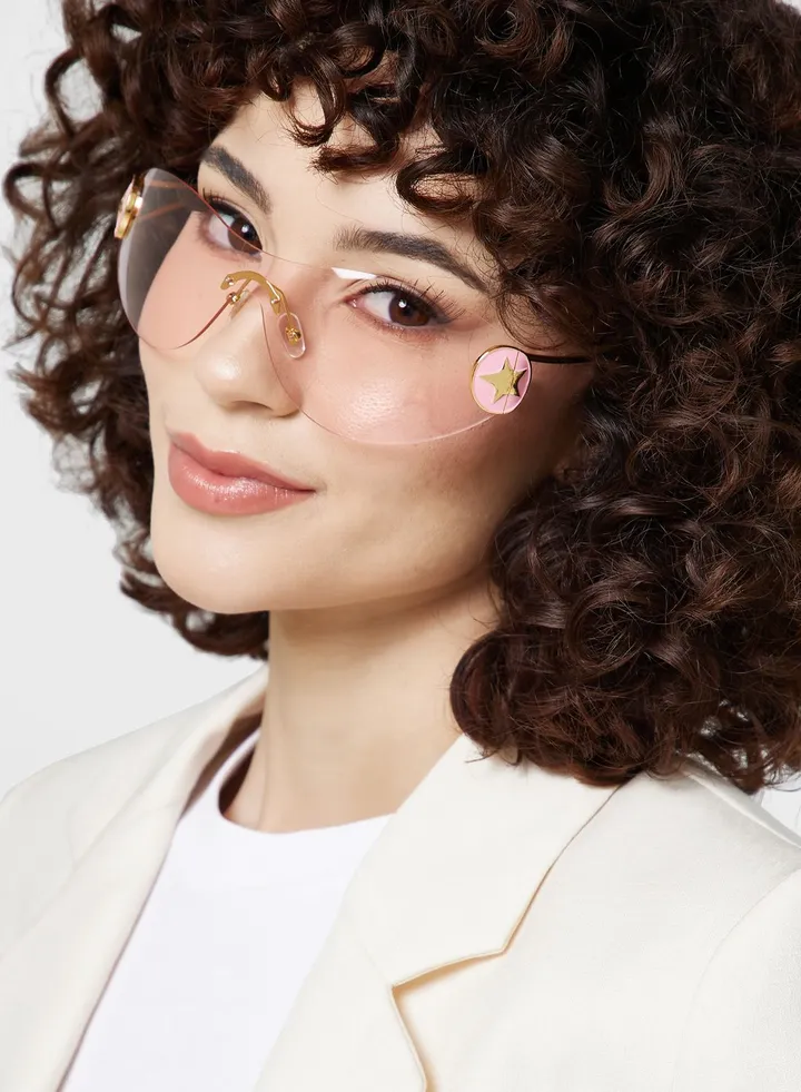 Star Trim Detail Racer Sunglasses