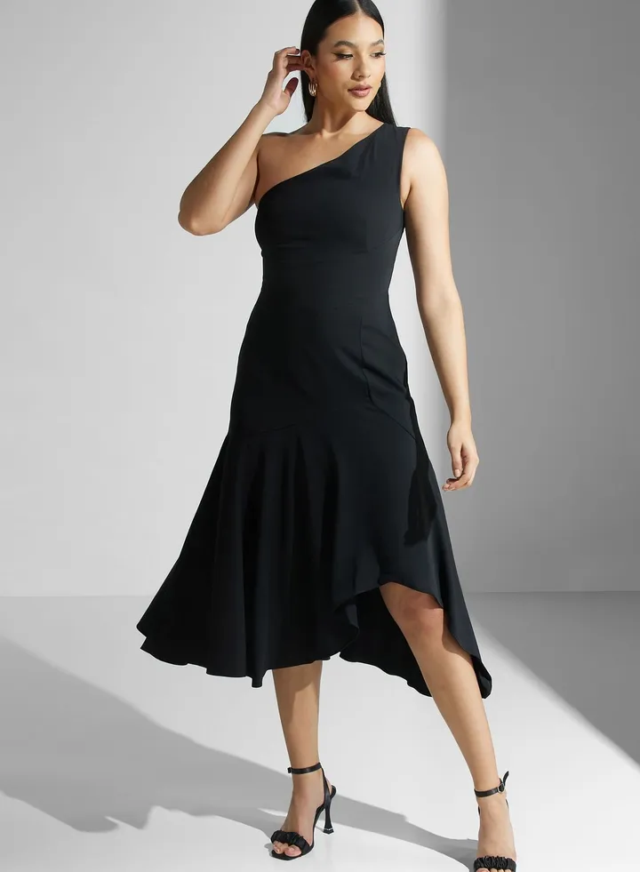 One Shoulder Tiered Dress
