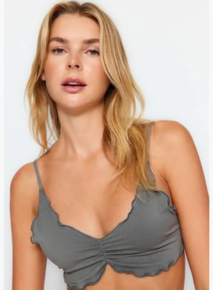 Gray Seamless/Seamless Capless Bralette Bra THMAW24SU00033