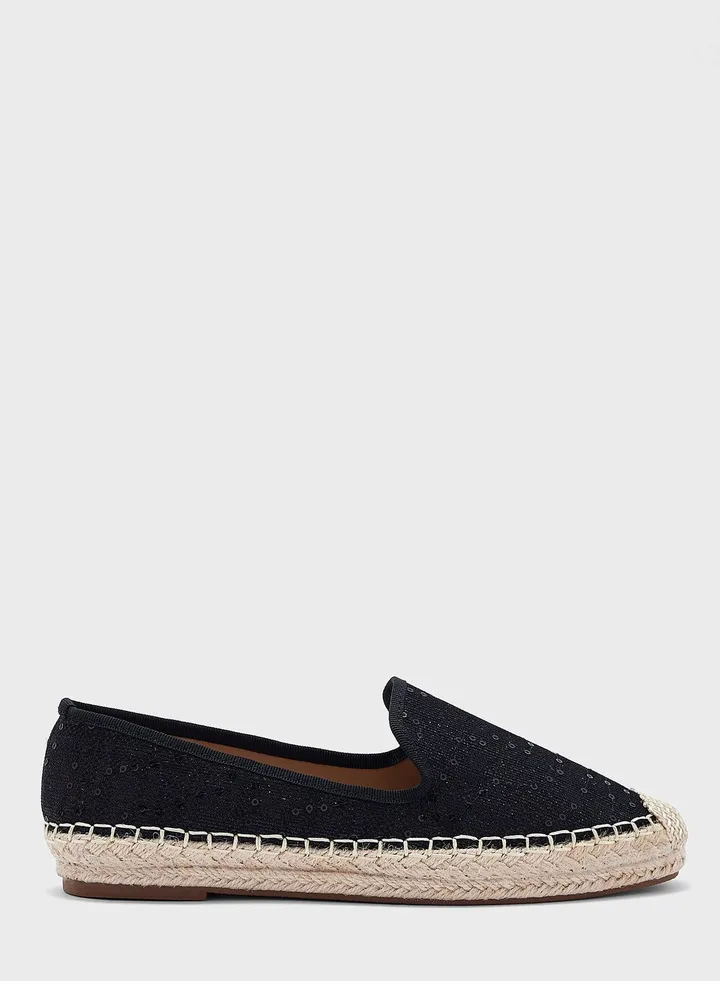 Beige Sequin Espadrille