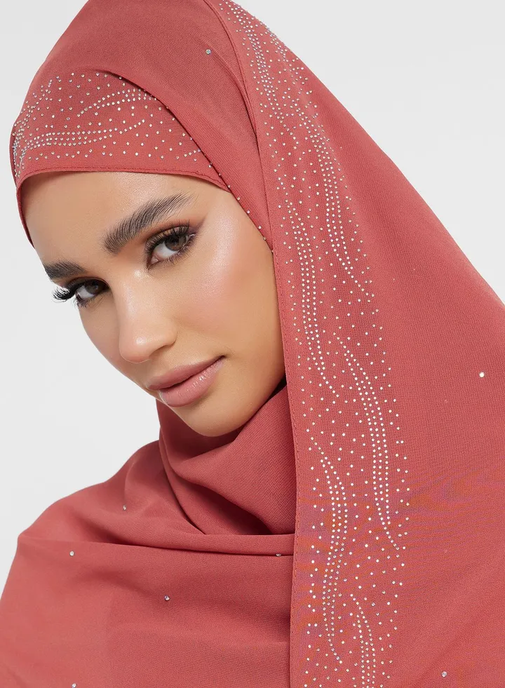 Sequin Edge Long Hijab Scarf