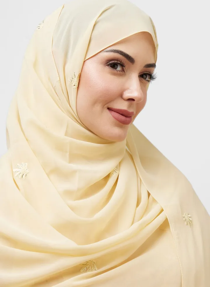 Poly Hijab With Embroidery