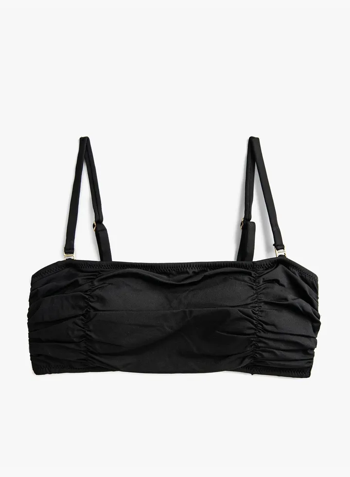 Shirred Bikini Top Thin Strappy