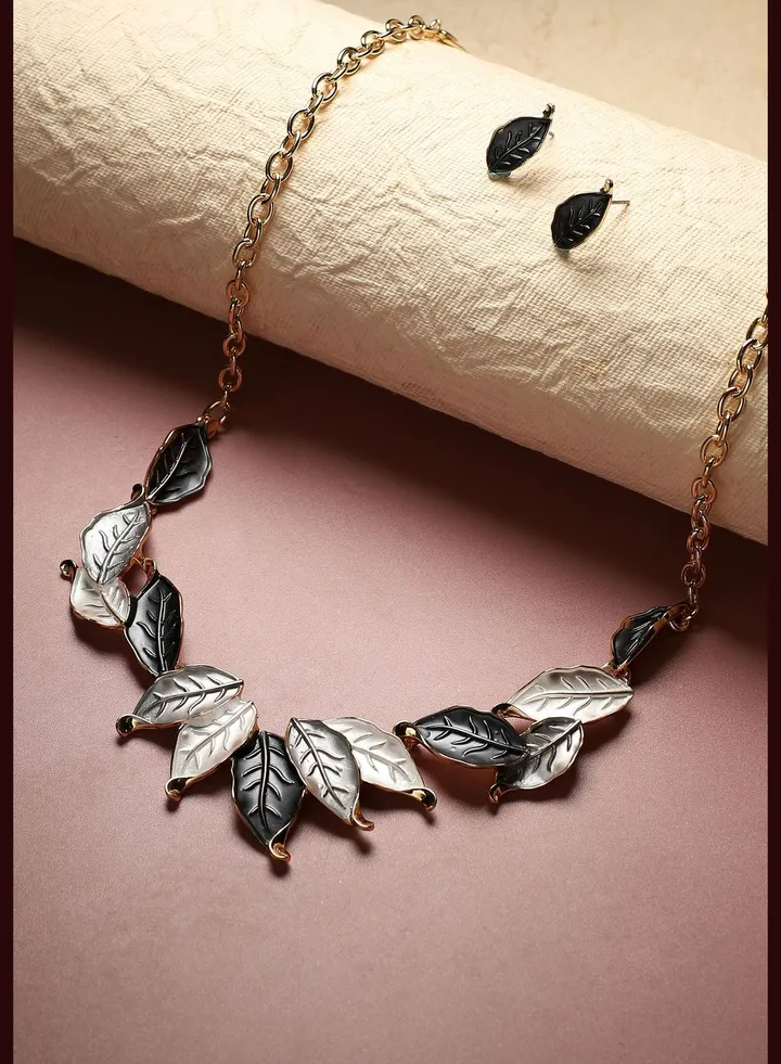 Silver Plated Designer Party Wear Necklace and Earring Set For Women