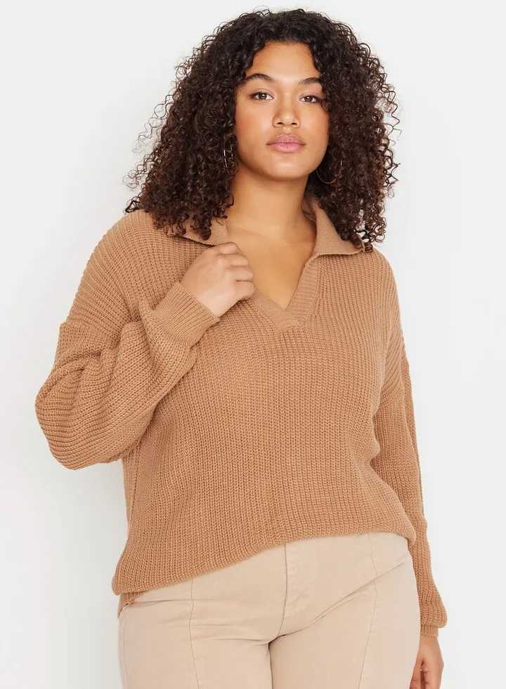Polo Neck Knitted Sweater